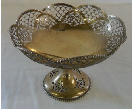 Silver tazza with pieced decoration Sheffield 1919 Maker William Hutton & Sons weight 8.81 oz