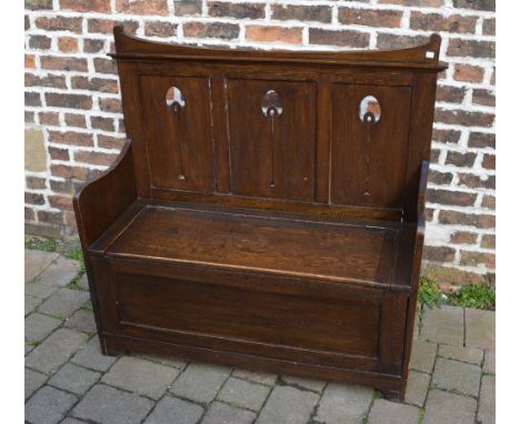 Art Nouveau bench with storage under seat