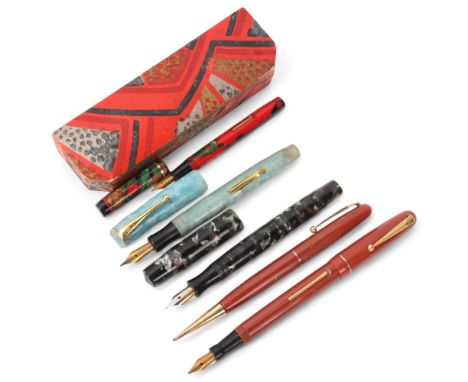 A Mabie, Todd &amp; Co - Swan "Fyne Poynt" pencil and fountain pen set in original box, together with a Conway Stewart Dinkie