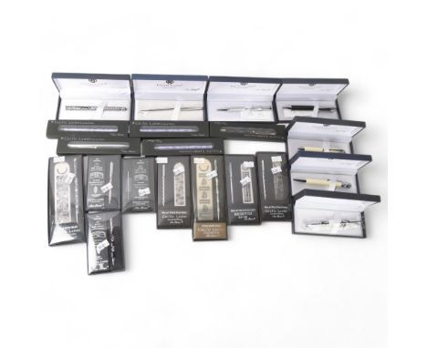 A collection of Sea Gems Celtic Collection fountain pens (2), ballpoint pens and pens bookmark sets
All new and unused