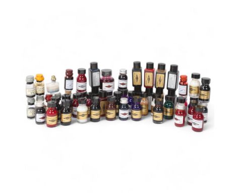 A collection of drawing and calligraphy bottled inks, various colours, inks by Diamine, WES, over 50 bottles
All unopened