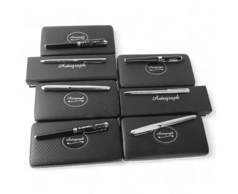 7 Autograph ballpoint and roller ball pens, in original boxes
New and unused