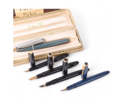 5 vintage fountain pens, all boxed, including Parker Junior, Duofold and 51
All in complete condition