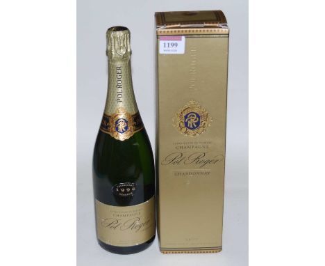 Pol Roger extra cuvee de reserve Vintage Champagne, 1996, one bottle in carton