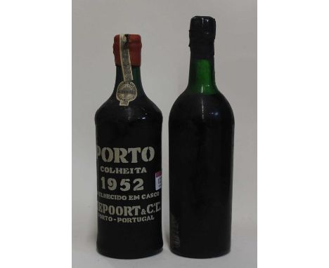 Niepoort Colheita, 1952, Vintage Port, one bottle; and one other bottle of unidentified vintage port, lacking label and some 