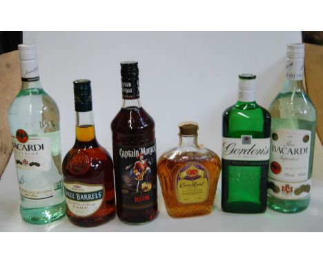 Assorted spirits, to include Hine Signature fine cognac in carton, Napoleon Great French Tradition brandy, Lamb's Navy rum, B