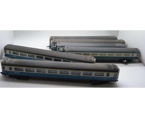 Six Hornby and Jouef OO gauge Inter-City carriages 