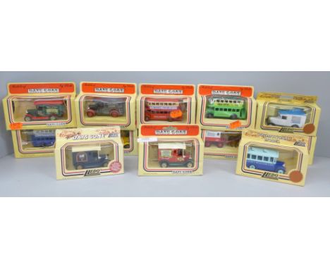 Thirteen Lledo Days Gone die cast model vehicles, boxed