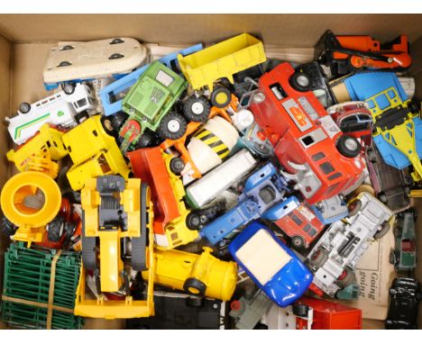 A collection of die-cast and model toys including Corgi, Matchbox, Dinky and Tonka