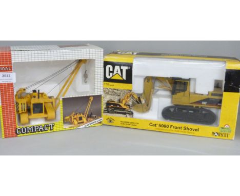 A Joal Compact Caterpillar and a Norscott Cat 5080 Front Shovel, boxed