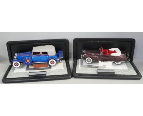 Two Franklin Mint die-cast model vehicles, cased, 1932 Cadillac V-16 and 1949 Buick Rivera