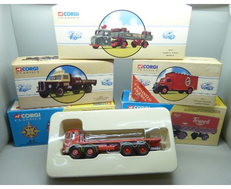 Five Corgi Classics and one other Corgi model including Gwynne Bowen and Terry's Chocolates Bedford O Series 