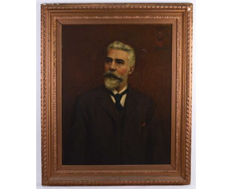 British School (19th-20th Century) Portrait of Rudolf Lucius, half length, looking to dexter, a bearded gentleman wearing bro