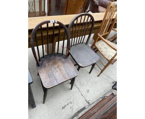 A PAIR OF ERCOL DINING CHAIRS 