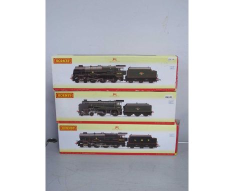 Three Hornby 'OO' Gauge/4mm Boxed Tender Steam Locomotives, Ref No R2630 4-6-0 Royal Scot Class "The Rifle Brigade" BR green 