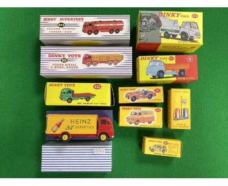 Ten Atlas Editions Modern Re-Issue Dinky Toys to include #943 Leyland Octopus Tanker - Esso, #920 Guy Van "Heinz", most model