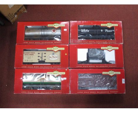 Six Bachmann 'Big Haulier' 'G' Gauge Boxed Items of Rolling Stock, comprising Ref 92504 ore car; 93419 tank car, 93432 tank c