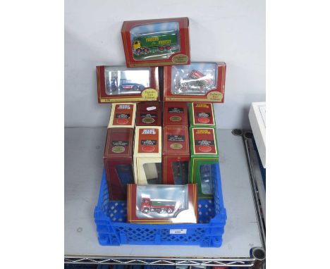 Twelve 1:76th Scale Diecast Model Commercial Vehicles by EFE to include #23401 Bedford TK Flatbed Short - Whitbread, boxed.