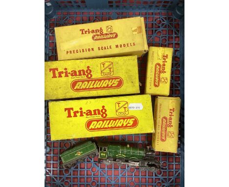 Four Triang T.T Gauge Steam Locomotives, comprising a boxed Ref T.99 2-6-2 Class 4MT tank BR black R/No 6157; a Ref No T.97 4