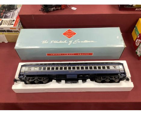 Aristocraft Ref No APT31302 'G' Gauge Baltimore and Ohio "Deer Park" Passenger Coach, twelve wheel, blue/grey livery R/No 130