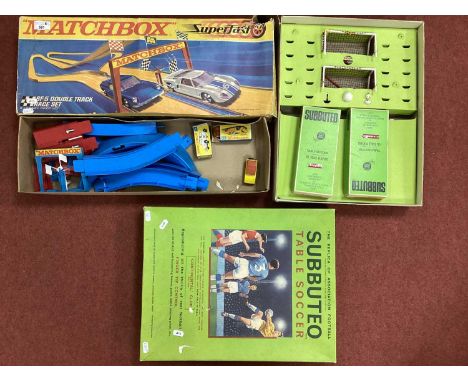 A Matchbox Superfast SF-5 Double Track Race Set including Superfast #33 Lamborghini Miura P400, unchecked for completeness, s