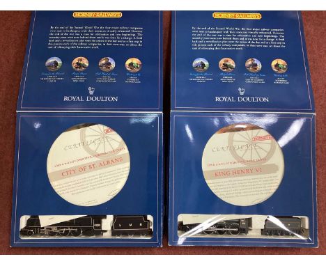 Two Hornby 'OO' Gauge/4mm "Royal Doulton" Limited Edition (with Certificates) Plate and Locomotive Boxed Sets, comprising Ref