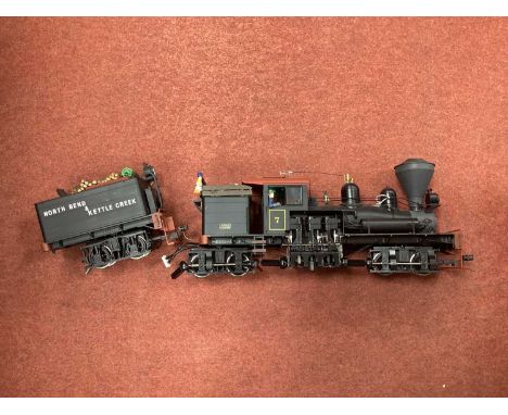 Spectrum 'G' Gauge/10mm USA Outline Unboxed Three Truck (Bogie) Wood Burning Steam Shay Locomotive, "North Bead and Kettle Cr