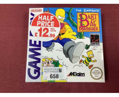 The Simpson's Bart &amp; The Beanstalk Nintendo Game Boy Game Cartridge by Aklaim, boxed with instruction leaflet, untested.