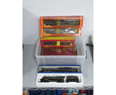 Six 'OO' Gauge/4mm Hornby/Triang Steam Tender Locomotives, comprising, two Ref No R860 4-4-0 BR black "The Pytchley" R/No 627
