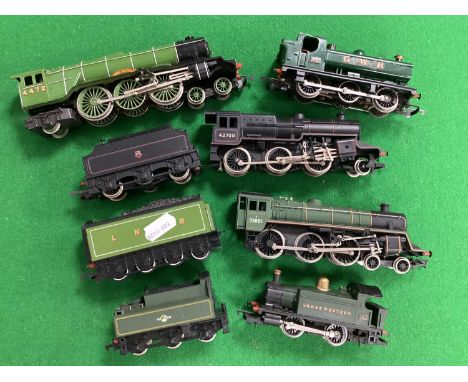 Five 'OO' Gauge/4mm Unboxed Steam Locomotives, comprising a Triang Class 57 0-6-0 tank (playworn); a Hornby Class 101 0-4-0 t