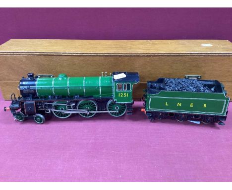 An 'O' Gauge/7mm Brass Kit Built Class BI 4-6-0 Steam Locomotive, L.N.E.R green, "Oliver Bury" R/No 1251 with six wheel tende