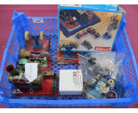 Small Mamod Stationary Steam Engine/Mamod and Other Steam Accessories, all playworn, plus a Wilesco M50 angled transmission, 