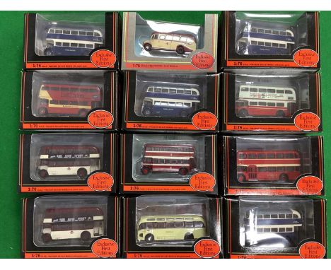 Twelve 1:76th Scale Diecast Model Buses by EFE to include #15613 Routemaster Bus - Blackpool Transport, some duplication note