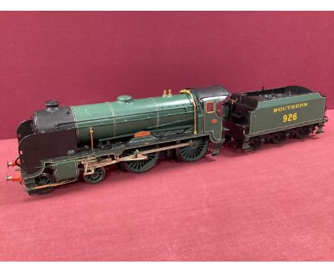 A David Andrews 'O' Gauge/7mm Kit Built Southern Region Schools class 4-4-0 Steam Locomotive with Six Wheel Tender, S.R green