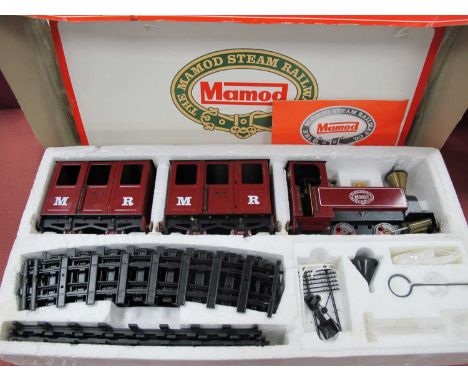 A Boxed Mamod Steam Railway Company 'O' Gauge Live Steam Train Set. Comprising of 'O' Gauge 0-4-0 Locomotive, Two '4' Wheel P