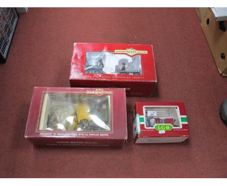 A Bachmann 'G' Gauge Boxed Ref No 96201 Handcar with Trailer, plus a further 96201 for spares or repair; also a L.G.B Ref No 