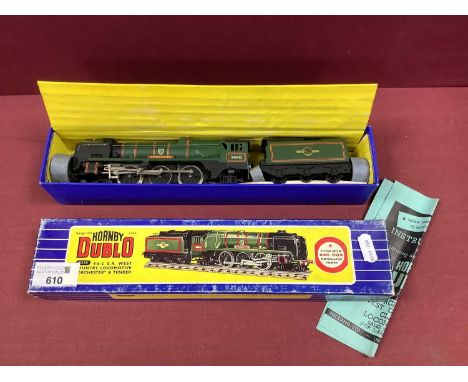 A Hornby Dublo 'OO' Gauge/4mm Three Rail Boxed Ref No 3235 4-6-2 West Country Class Steam Locomotive with Six Wheel Tender, B