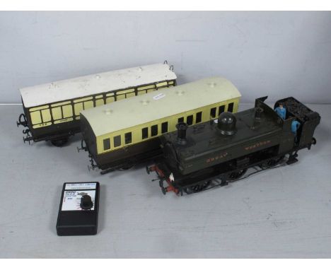 A 'G' Gauge Kit Built Class 2721 0-6-0 Pannier Tank Steam Locomotive, Great Western green R/No 2761, battery powered; good bu