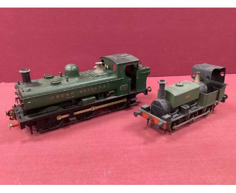 Two 'O' Gauge/7mm Unboxed 0-6-0 Tank Steam Locomotives (Kit Built?) comprising a Class 57XX in Great Western green with R/No 