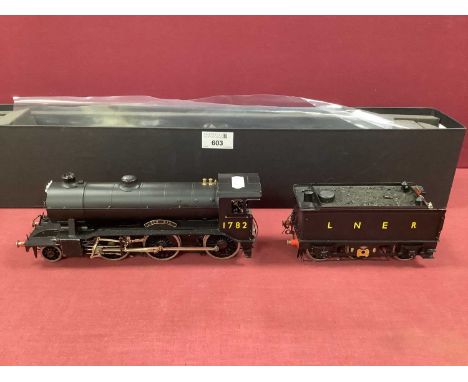 A Kit Built'O' Gauge/7mm Class K3 (Jazzer) 2-6-0 Steam Locomotive With Six Wheel Tender, L.N.E.R black R/No 1782 named "Lock 