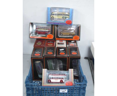 Twelve 1:76th Scale Diecast Model Buses and Commercial Vehicles by EFE including #26303 Guy Arab II Utility - Devon General, 