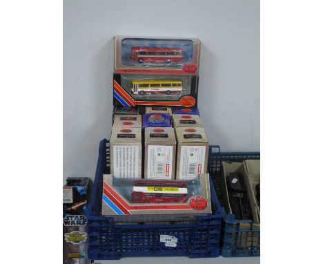 Twelve 1:76th Scale Diecast Model Buses by EFE including #18611 Bristol VR III Open Top Bus - York Pullman, boxed.