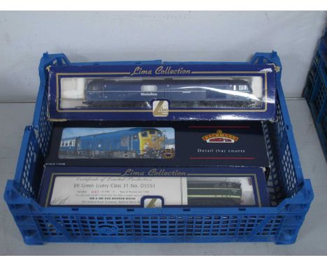 Three 'OO' Gauge/4mm Boxed Diesel Locomotives, comprising Bachmann Ref No 32-426 Class 24 Bo-Bo BR green R/No D5054; a Lima R