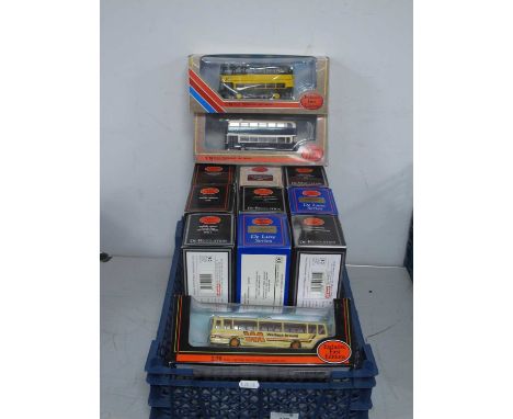Twelve 1:76th Scale Diecast Model Buses by EFE including #23803 Alexander Atlantean A - Sunderland District, boxed.
