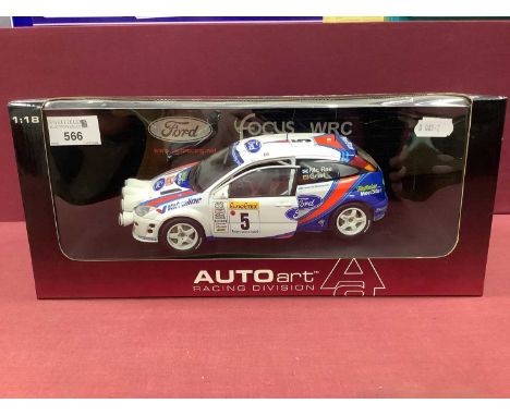 Autoart 1:18th Scale Diecast Model #80012 Ford Focus WRC 2000, McRae/Grist Car No. 5, Monte Carlo, boxed.