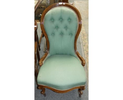 A Victorian button backed nursing chair
