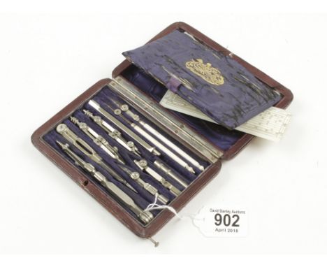 A small drawing set by STANLEY London with ivory scale rule in G+