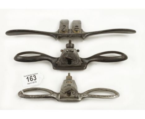 Two PRESTON spokeshaves and a sash shave G+