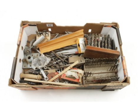 A quantity of engineers drill bits and other tools 
