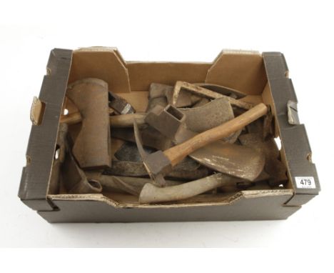 Four froes, four adze heads and other axe heads G